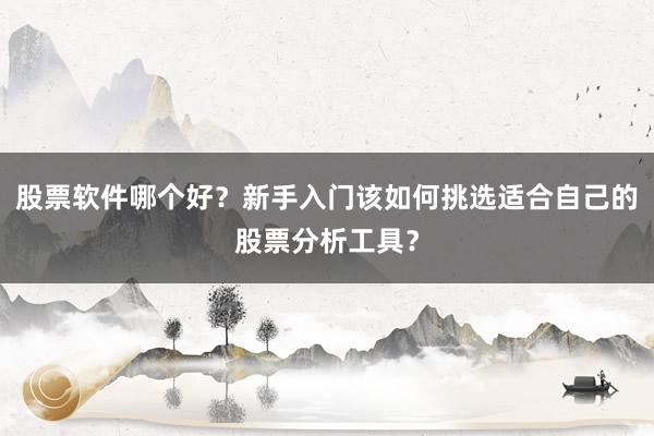 股票软件哪个好？新手入门该如何挑选适合自己的股票分析工具？