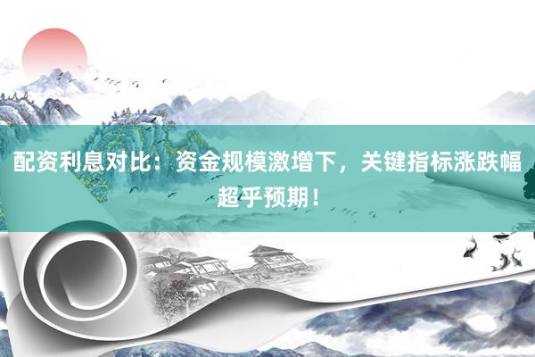 配资利息对比：资金规模激增下，关键指标涨跌幅超乎预期！