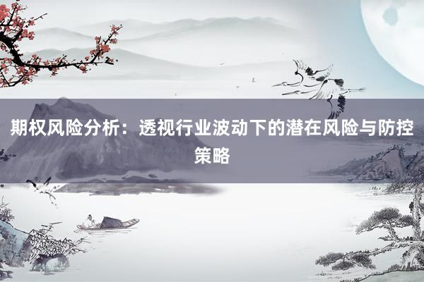 期权风险分析：透视行业波动下的潜在风险与防控策略