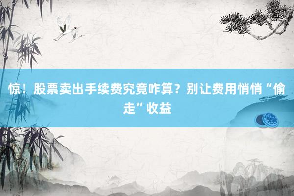 惊!股票卖出手续费究竟咋算?别让费用悄悄“偷走”收益