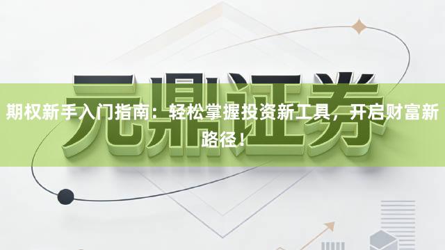期权新手入门指南：轻松掌握投资新工具，开启财富新路径！
