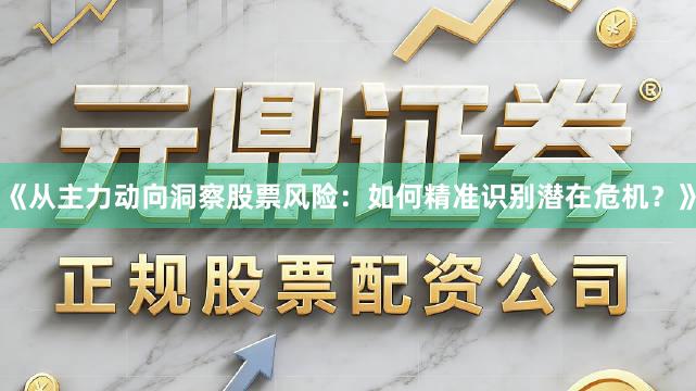 《从主力动向洞察股票风险：如何精准识别潜在危机？》
