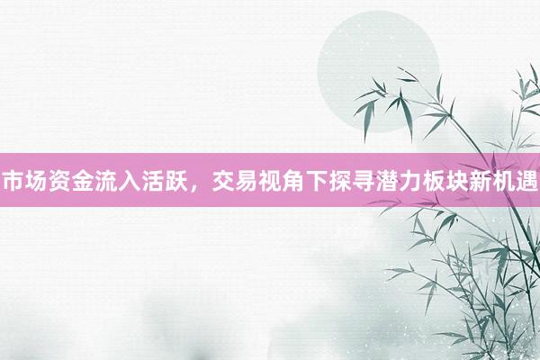 市场资金流入活跃,交易视角下探寻潜力板块新机遇