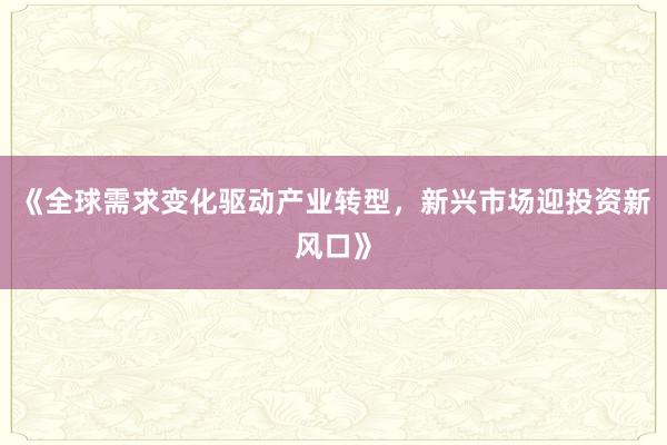 《全球需求变化驱动产业转型，新兴市场迎投资新风口》